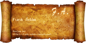 Funk Ádám névjegykártya